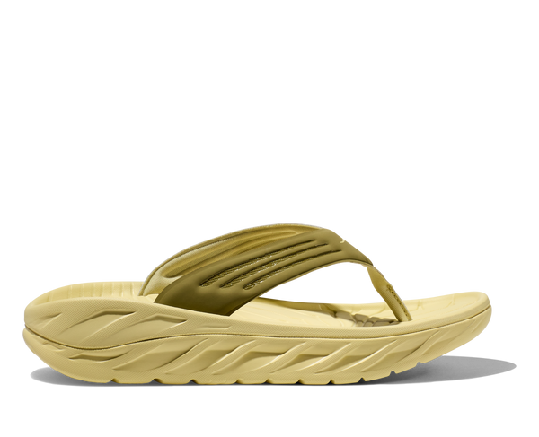 HOKA M ORA RECOVERY FLIP GMCR GREEN MOSS/CELERY ROOT